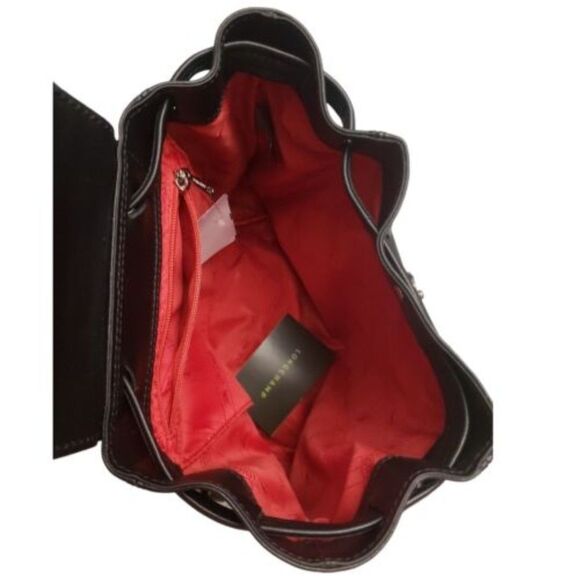 Longchamp LIMITED Black Lettering Logo Patch Leather XS Backpack New w/tag - Picture 4 of 8